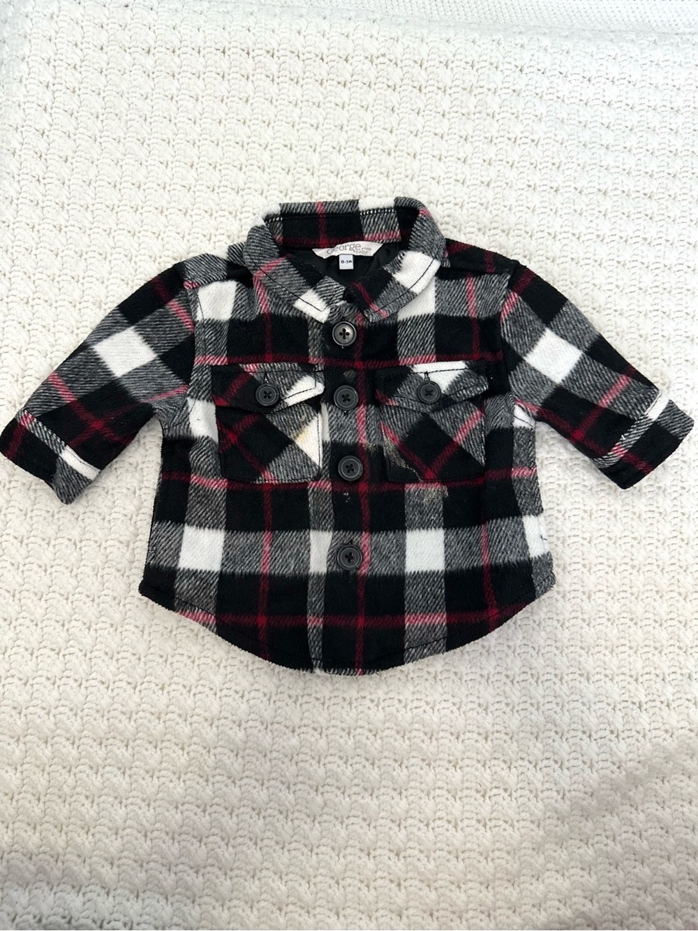 Plaid Baby Button Front Jacket Black, White & Red Cottagecore Adventure Kids